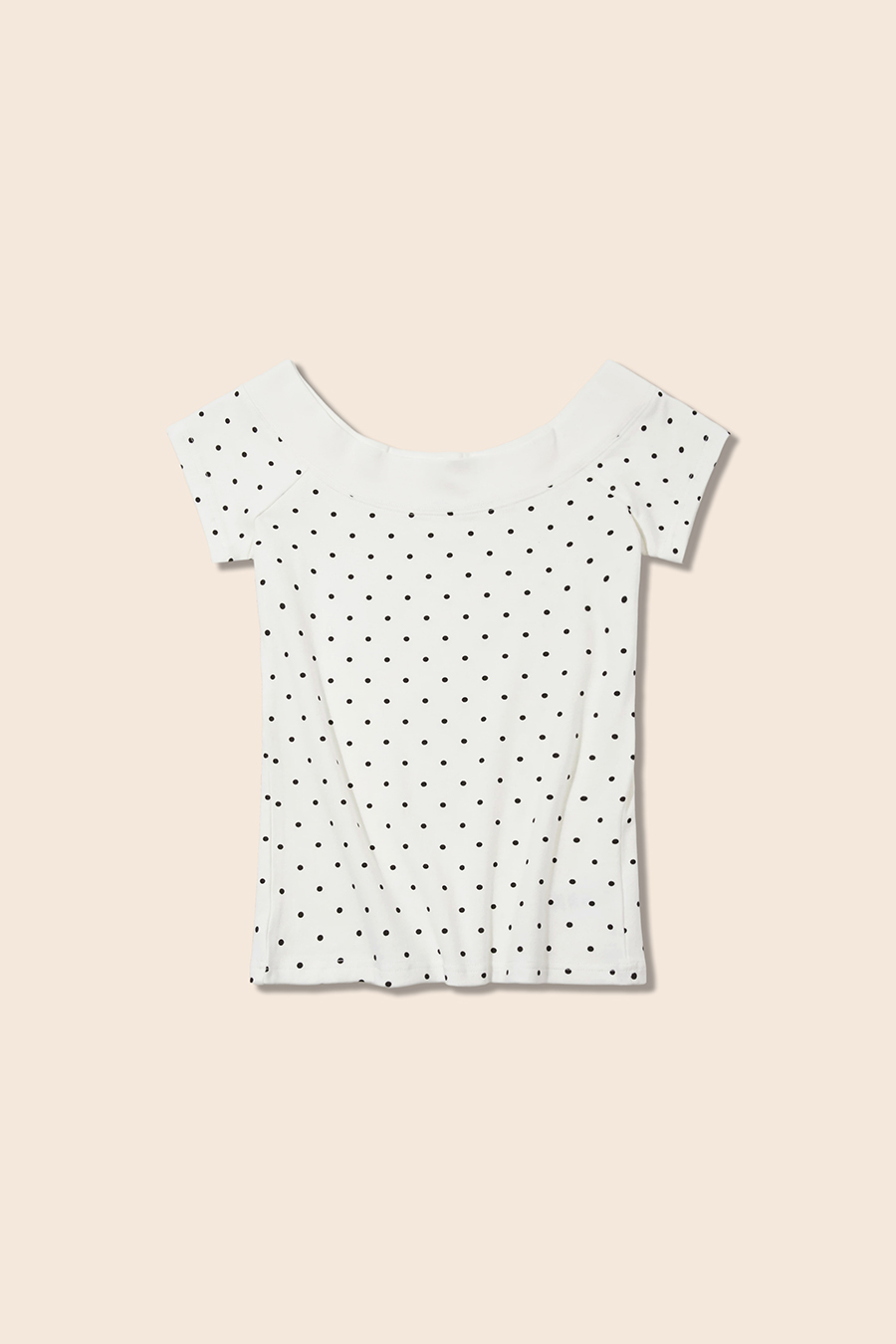 Polka Dot Off Shoulder Short Sleeve Top