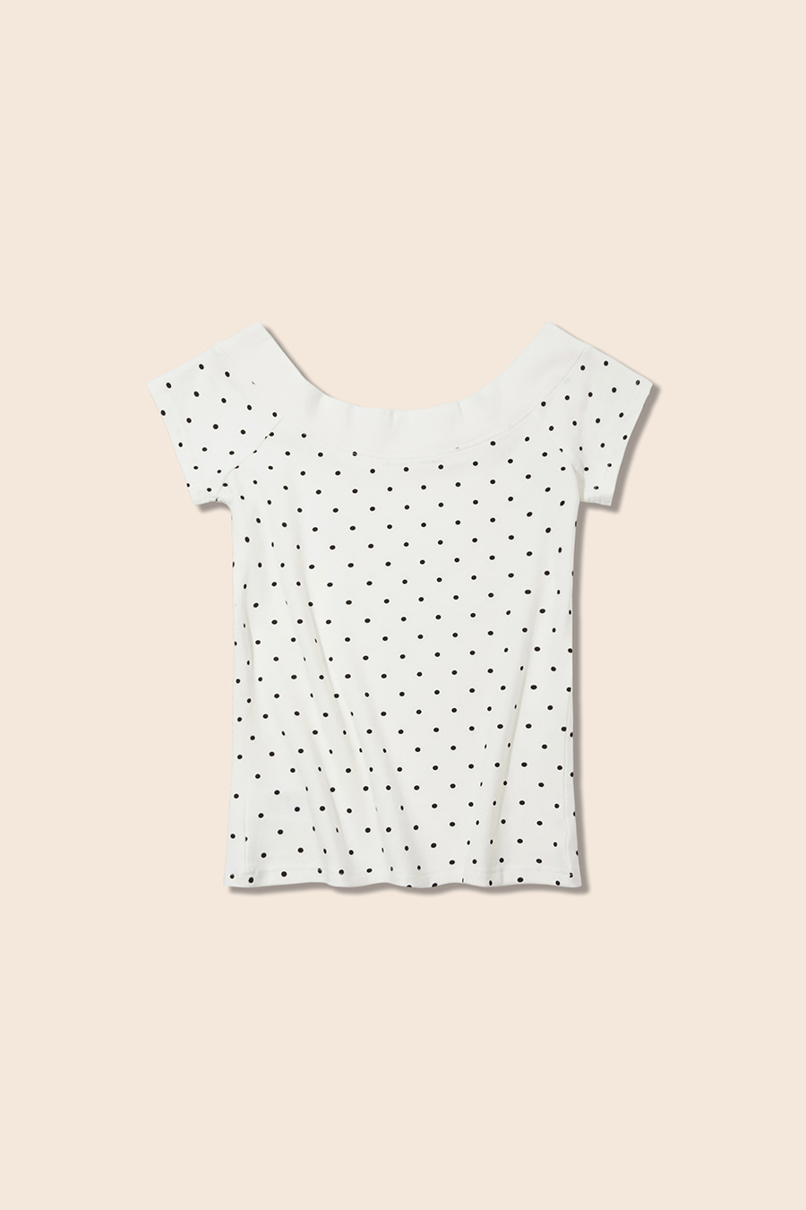 Polka Dot Off Shoulder Short Sleeve Top