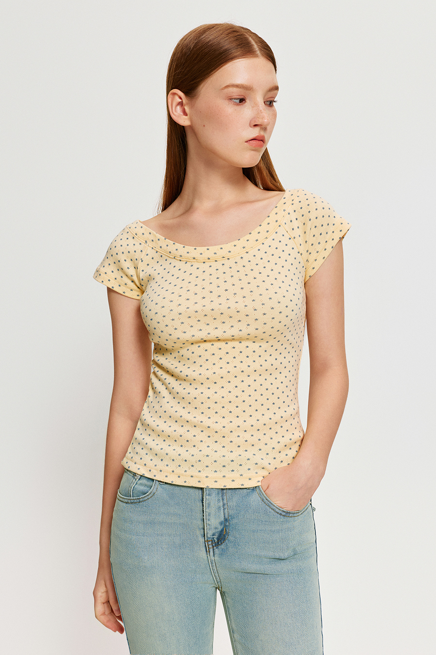 Polka Dot Off-Shoulder Tee|yescci