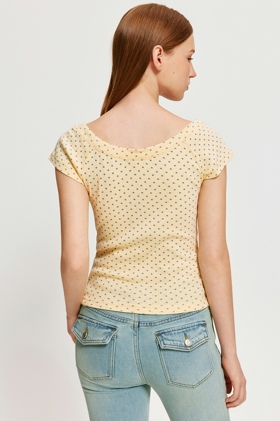 Polka Dot Off-Shoulder Tee|yescci