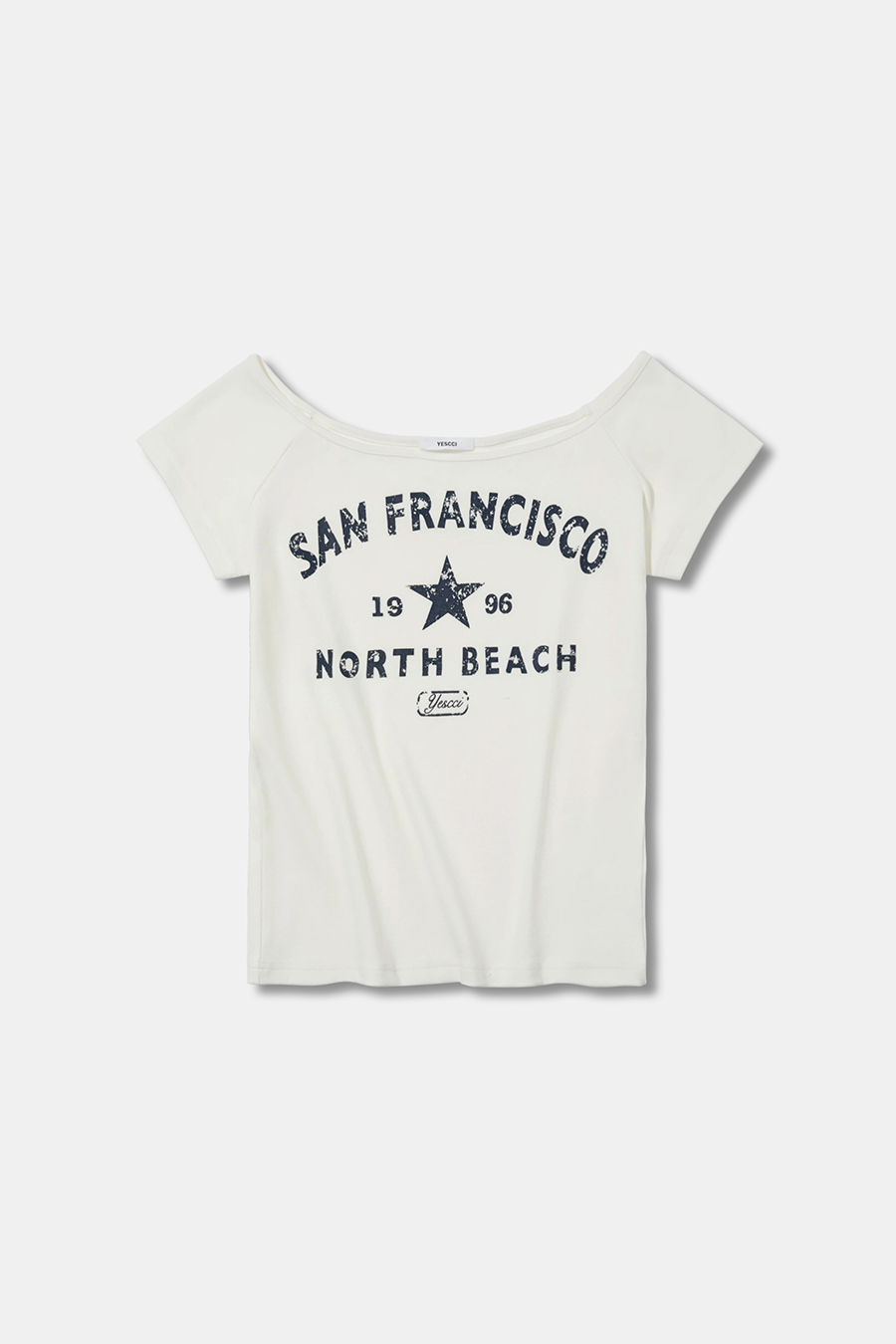 Vintage Letter Off-Shoulder Top|yescci