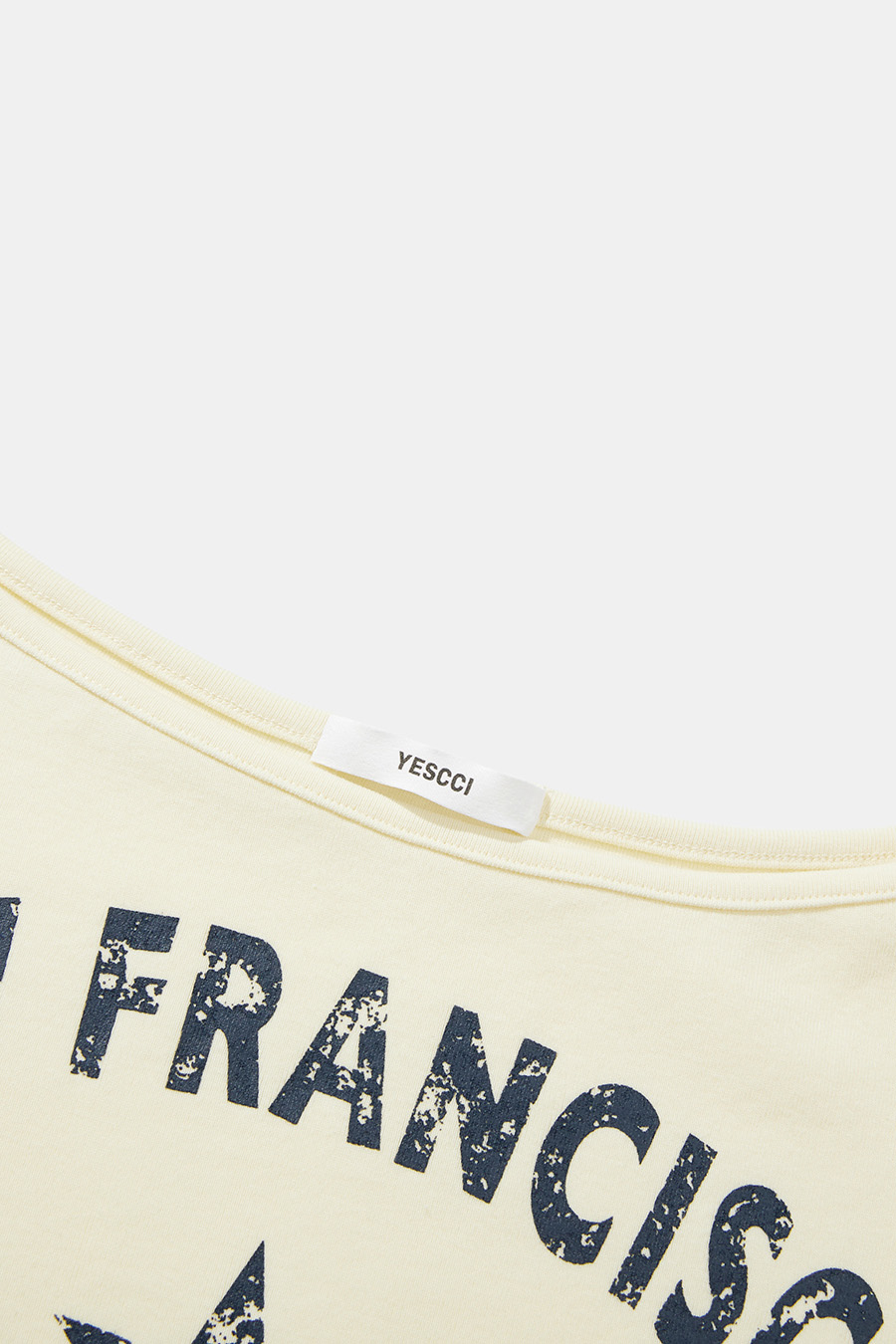 Vintage Letter Off-Shoulder Top|yescci