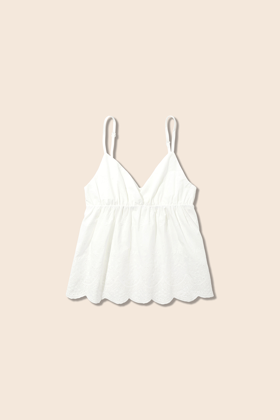Casual Eyelet Trim Peplum Cami|yescci