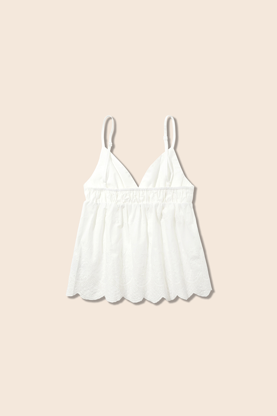 Casual Eyelet Trim Peplum Cami|yescci