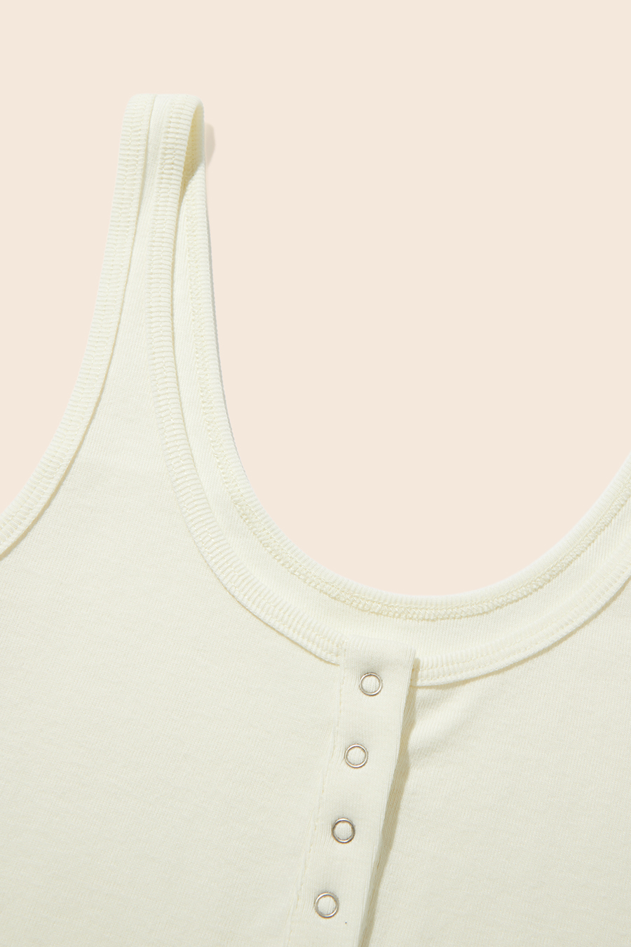 Henley U Neck Ribbed Cami