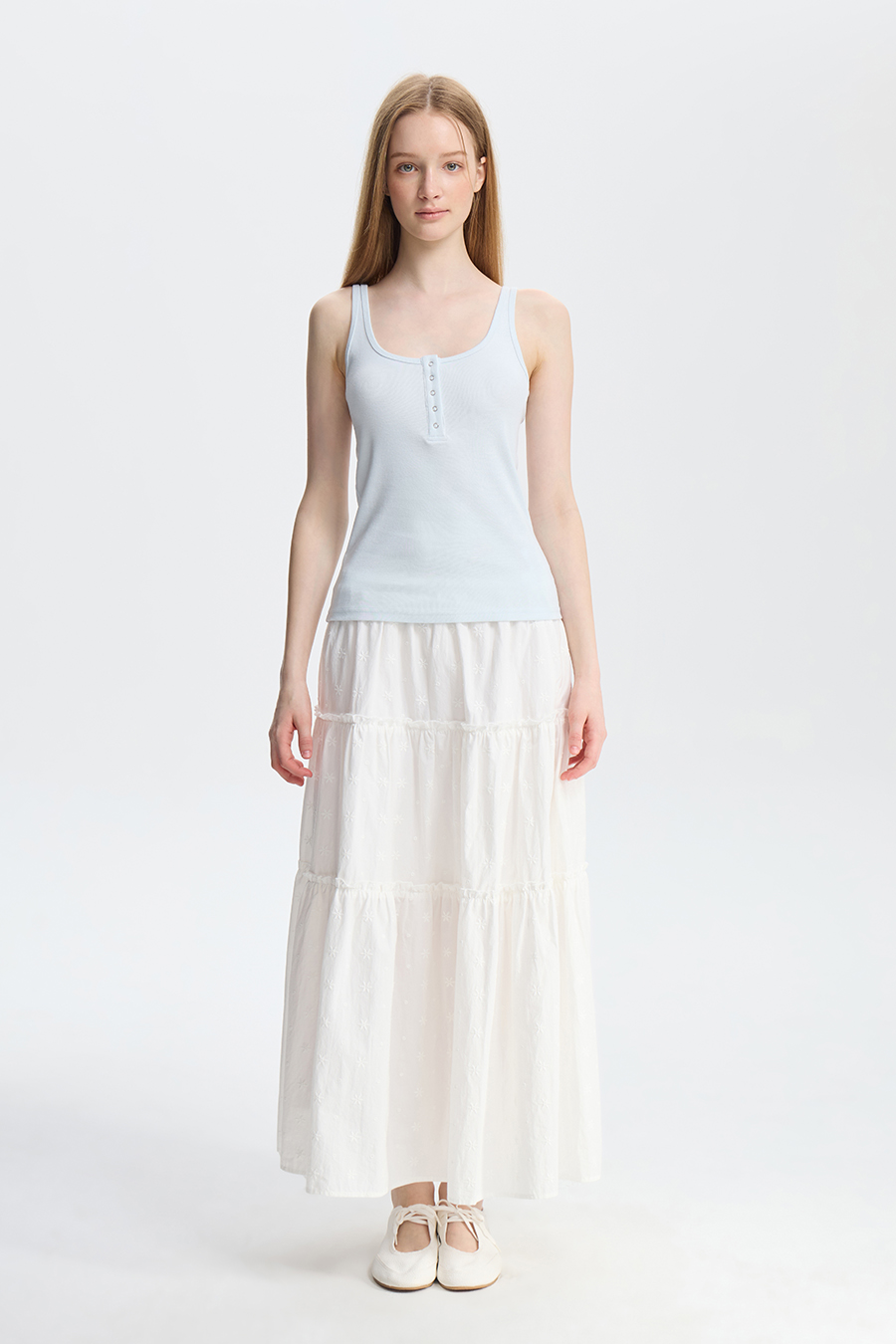 Henley U Neck Ribbed Cami