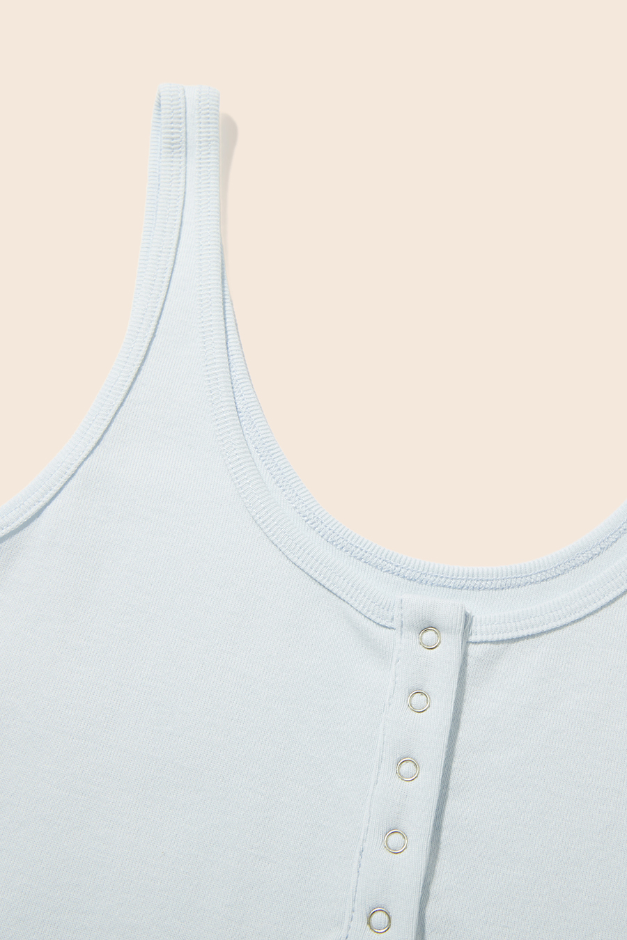 Henley U Neck Ribbed Cami