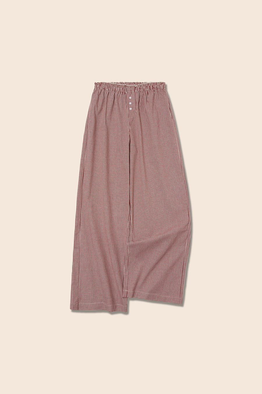 Button Detail Gingham Wide Leg Pants|yescci