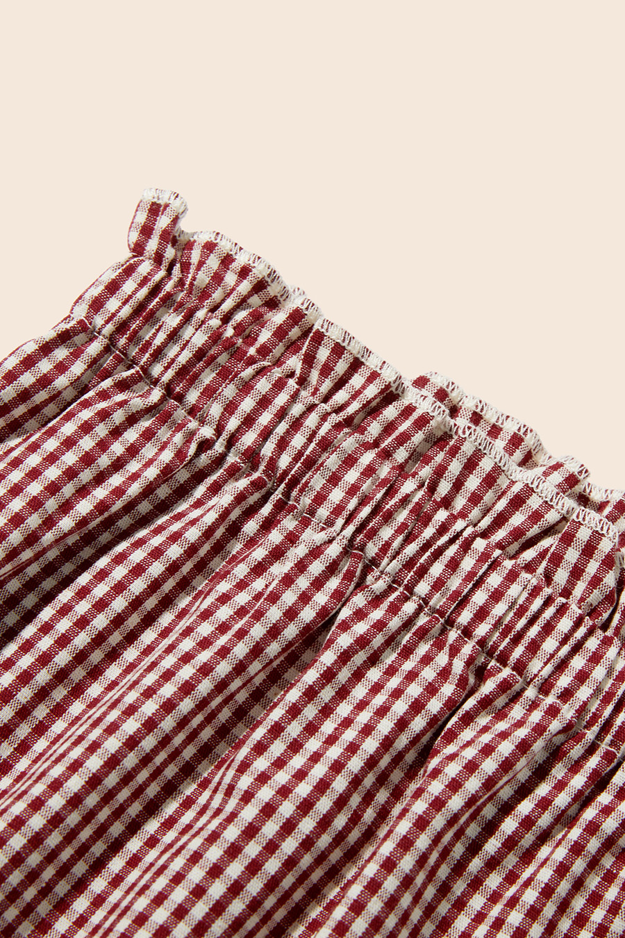 Button Detail Gingham Wide Leg Pants|yescci