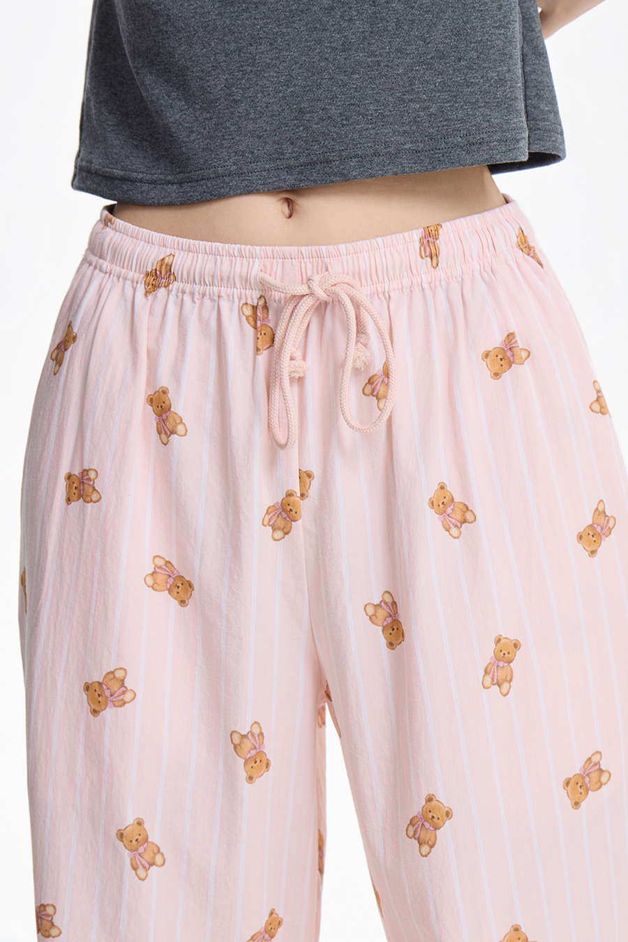 Bear Print Wide Leg Lounge Pants|yescci