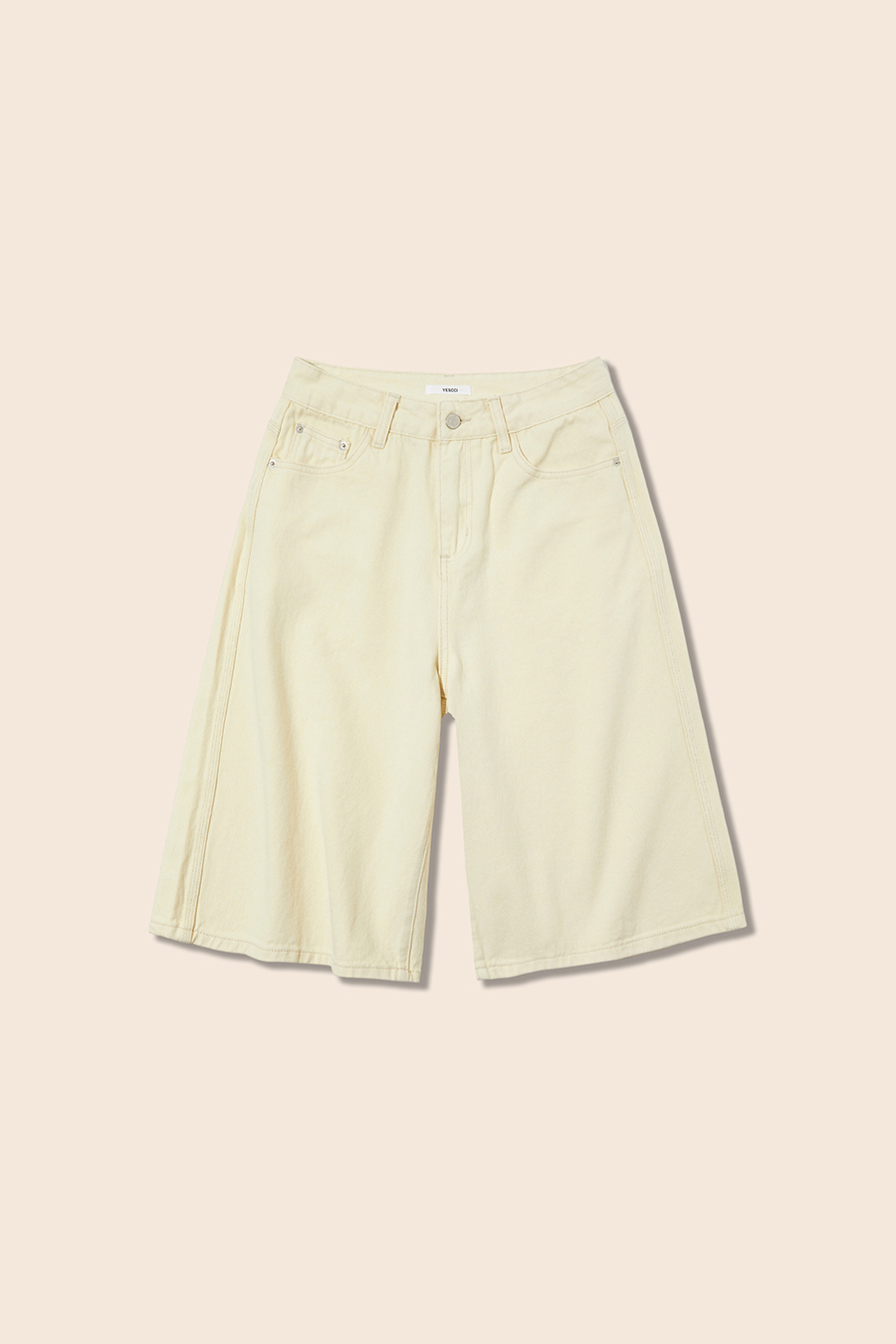 Loose Straight Denim Bermuda Shorts|yescci