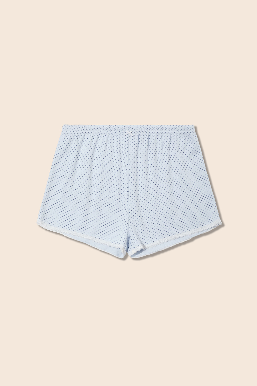 Polka Dot Lace Trim Lounge Shorts