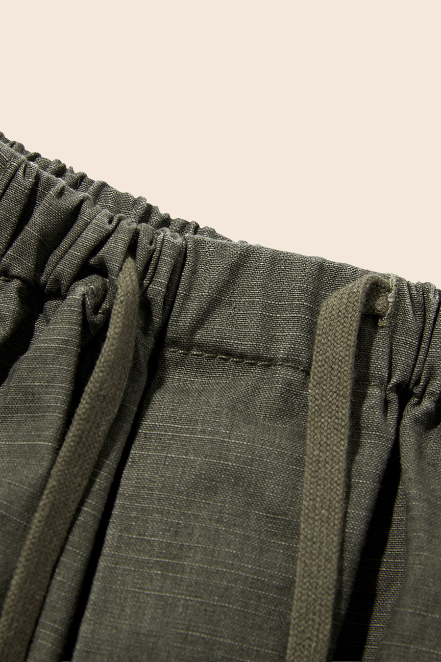 Drawstring Cargo Capri Shorts