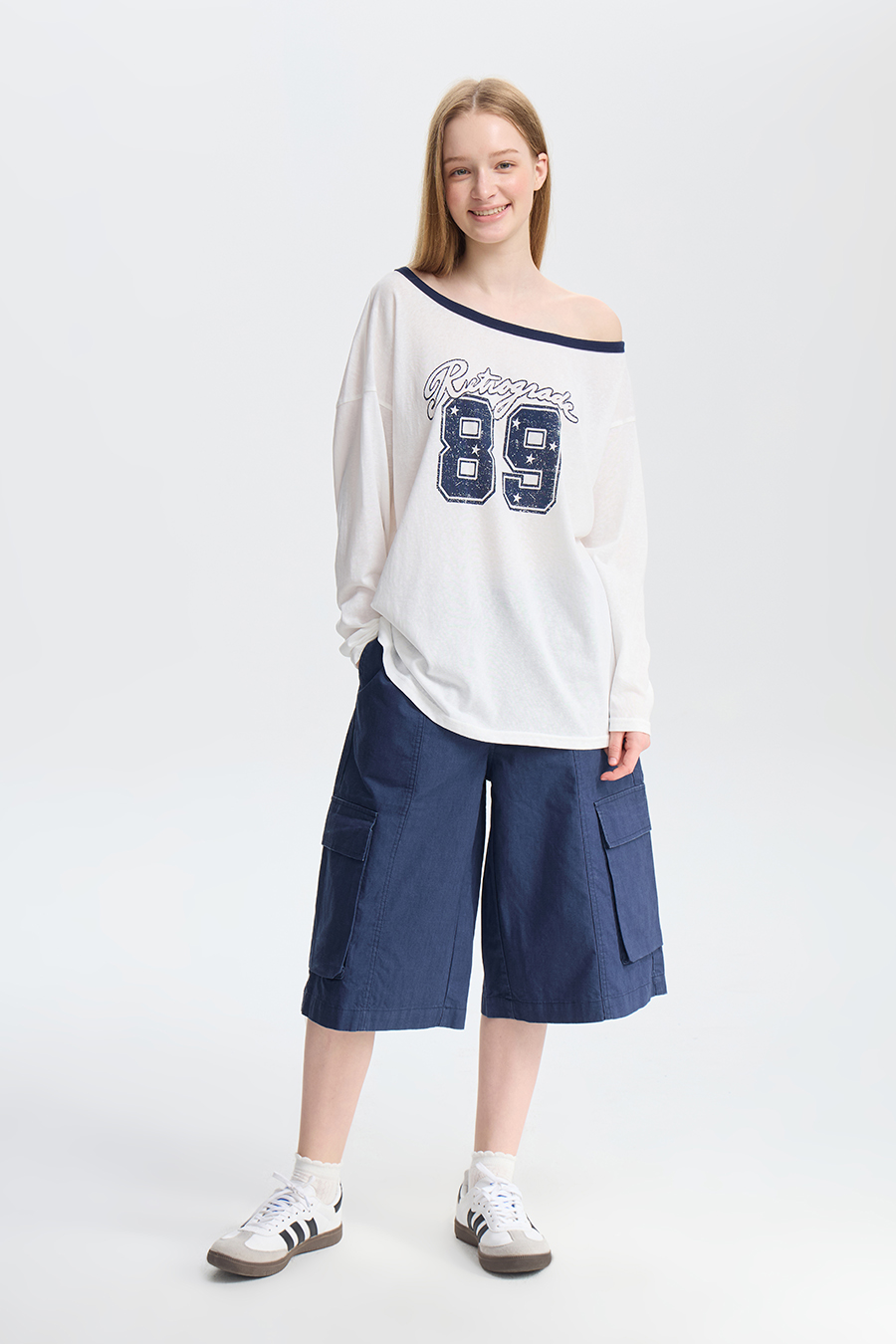 Drawstring Cargo Capri Shorts