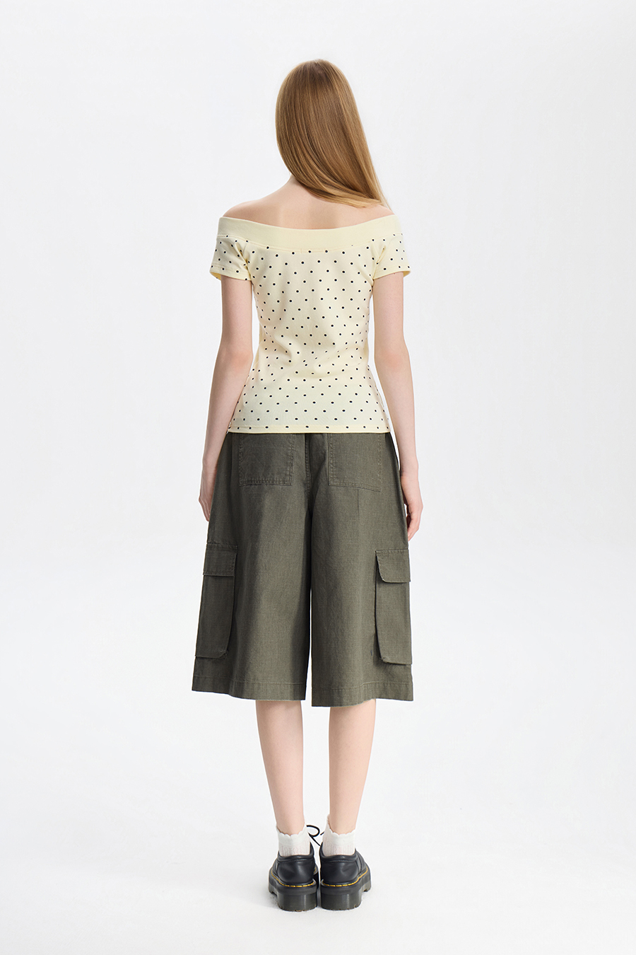 Drawstring Cargo Capri Shorts