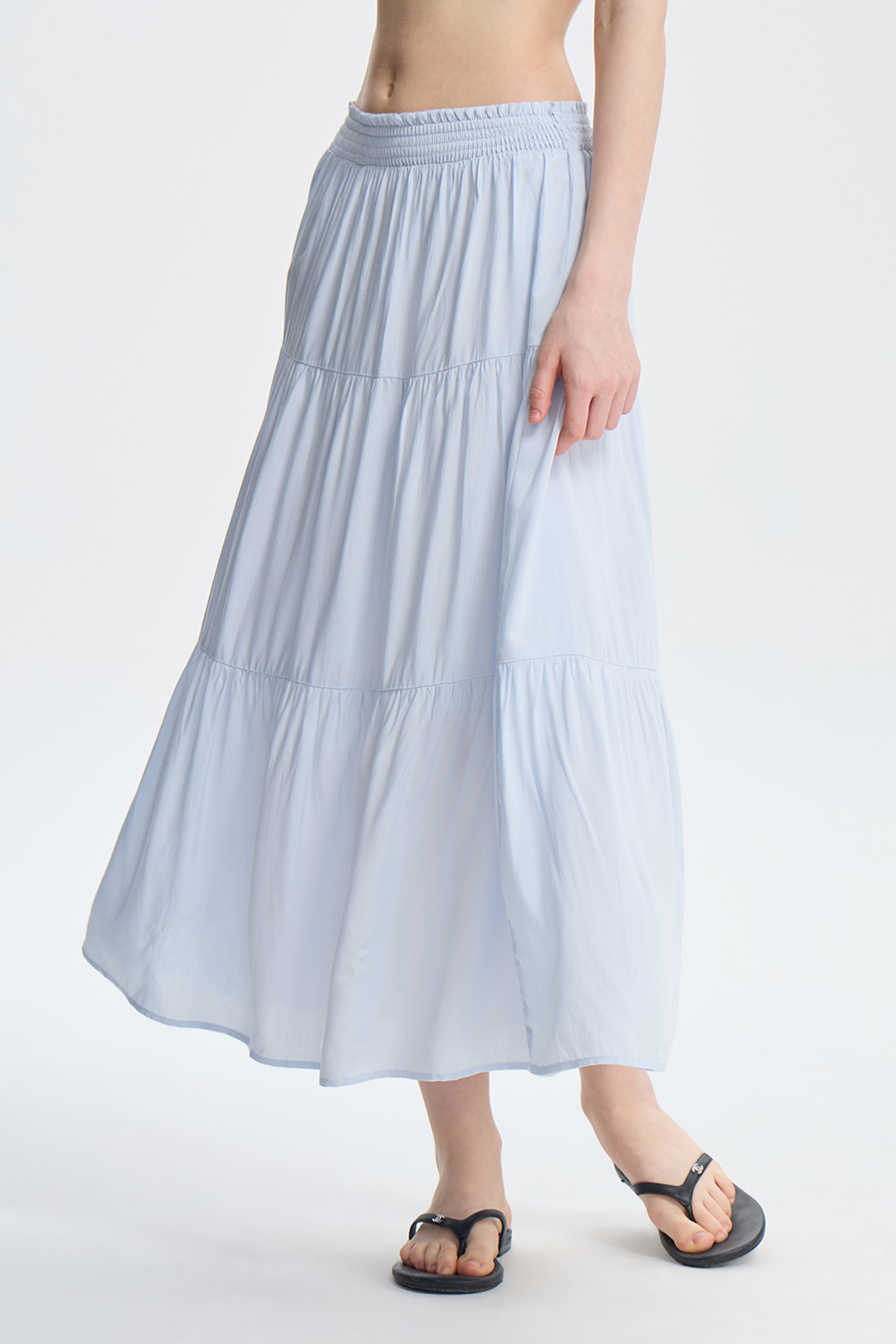Elastic Waist Ruffle Tiered Skirt|yescci