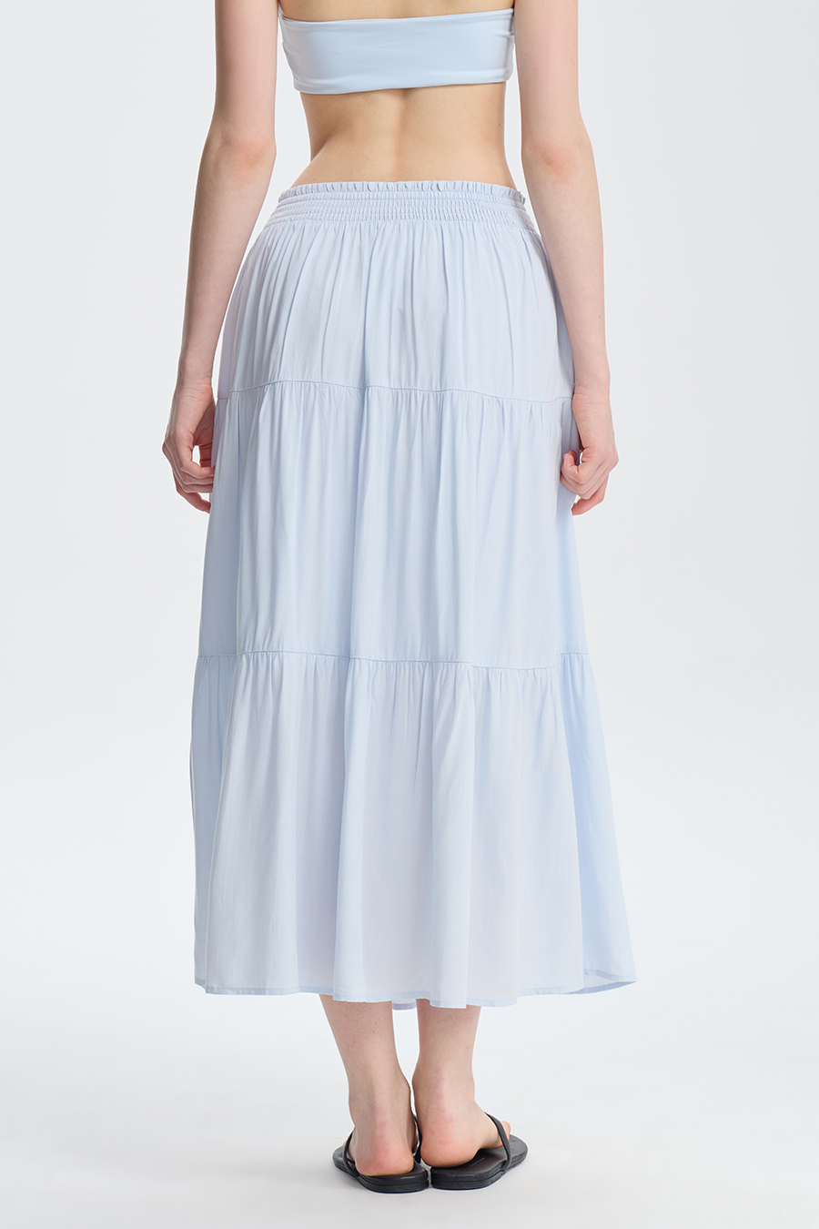 Elastic Waist Ruffle Tiered Skirt|yescci