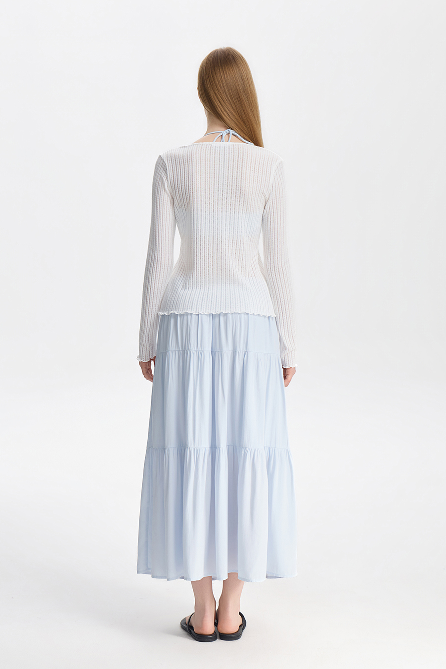 Elastic Waist Ruffle Tiered Skirt|yescci