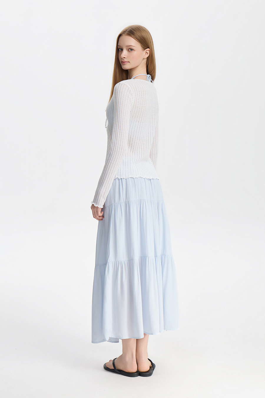 Elastic Waist Ruffle Tiered Skirt|yescci