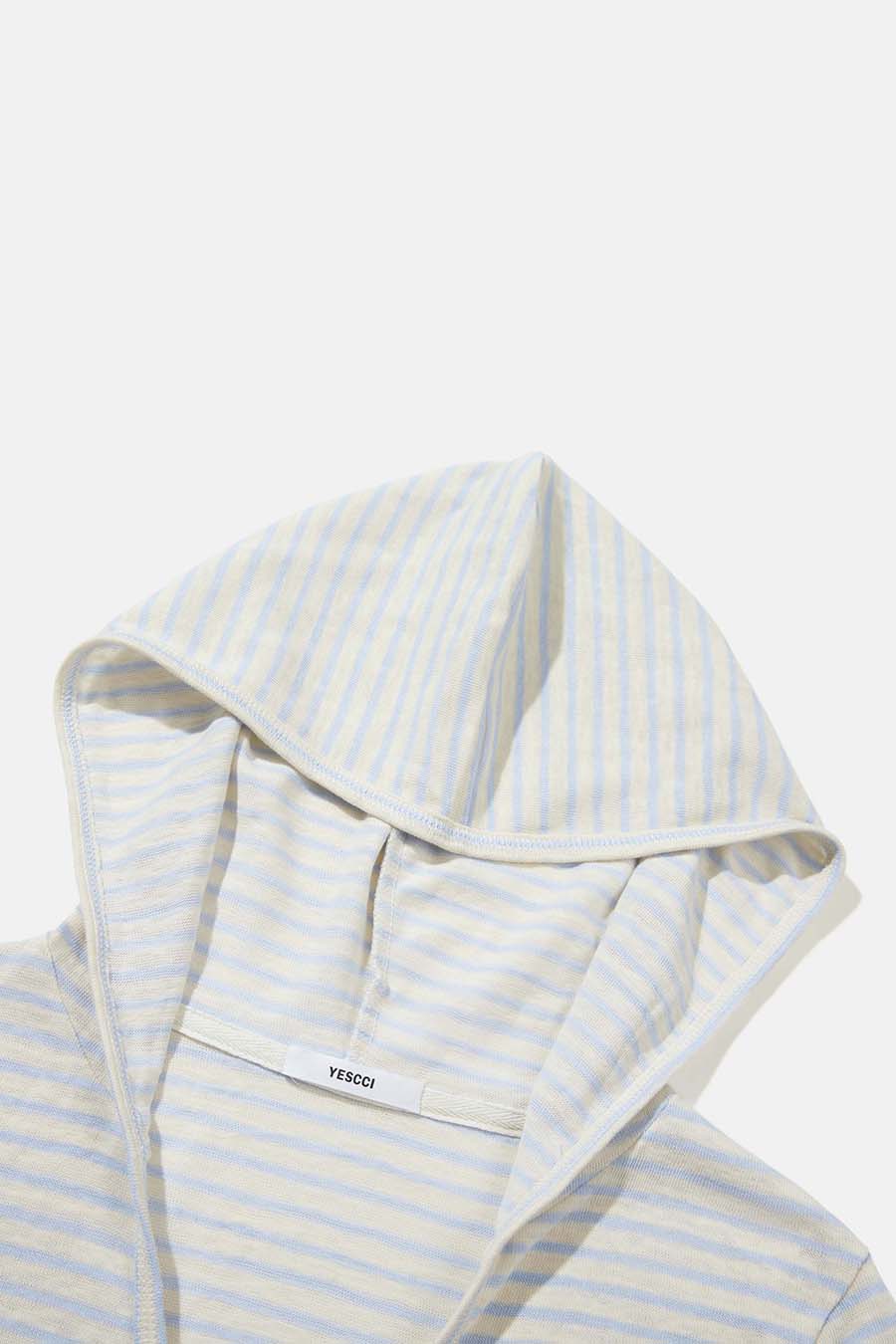 Slim Fit Striped Long Sleeve Hoodie|yescci