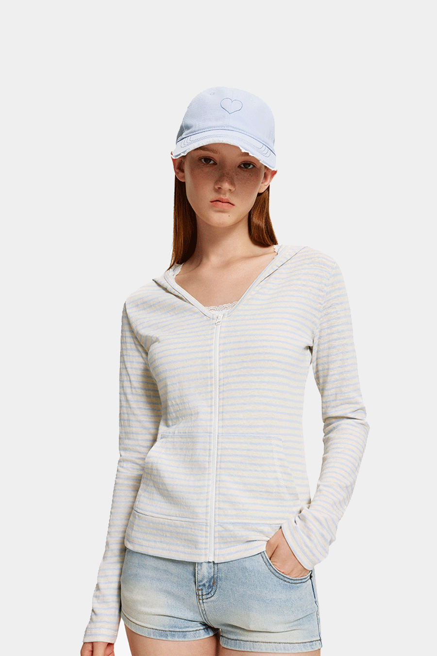Slim Fit Striped Long Sleeve Hoodie|yescci