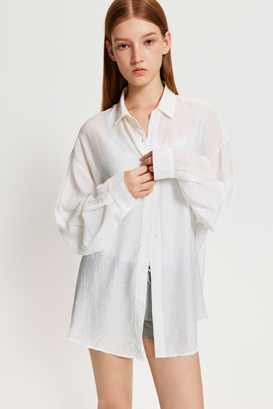 Embroidery Oversized Long Sleeve Shirt|yescci