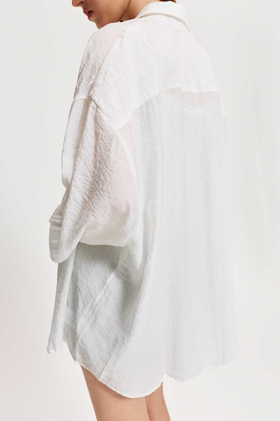 Embroidery Oversized Long Sleeve Shirt|yescci