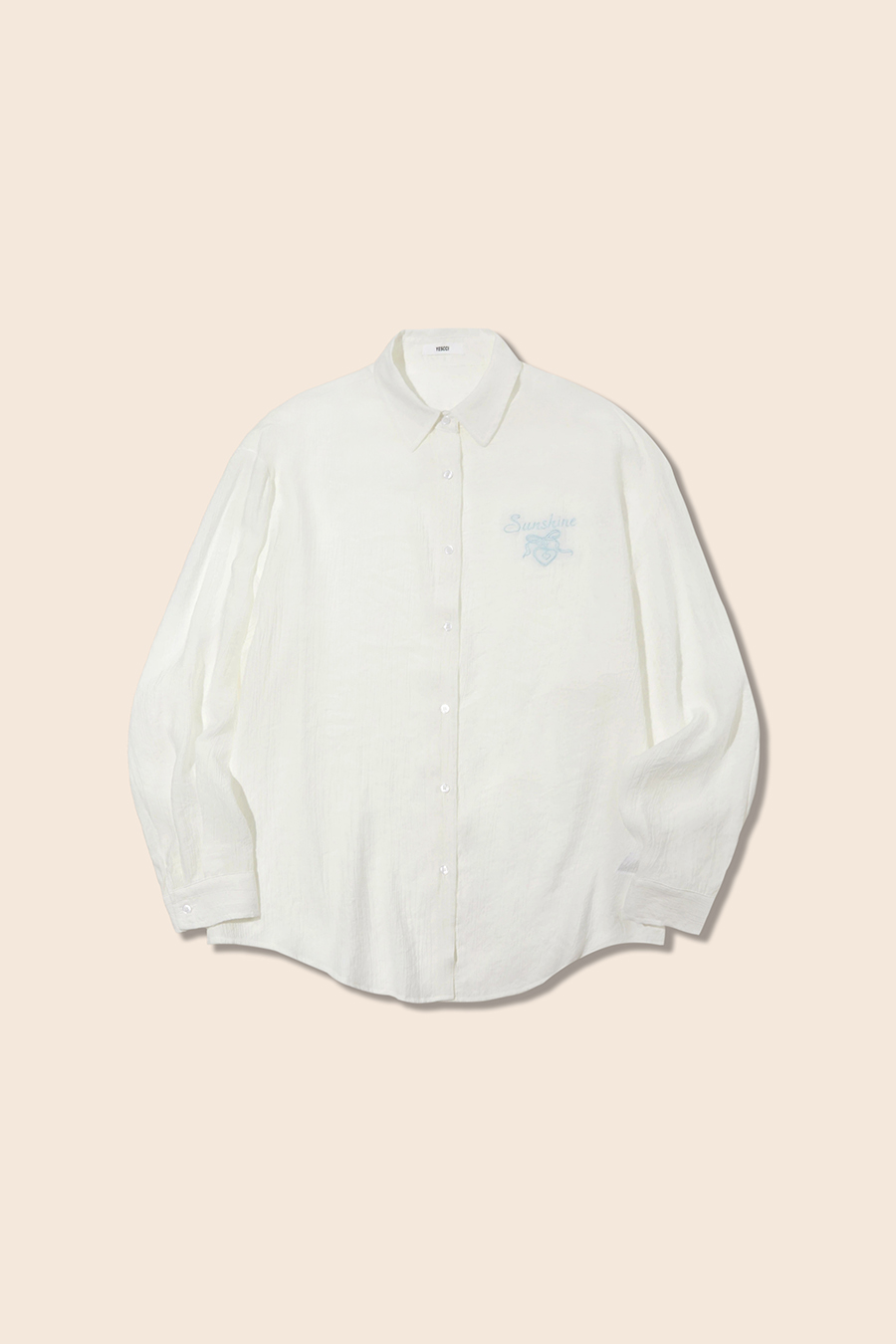 Embroidery Oversized Long Sleeve Shirt|yescci