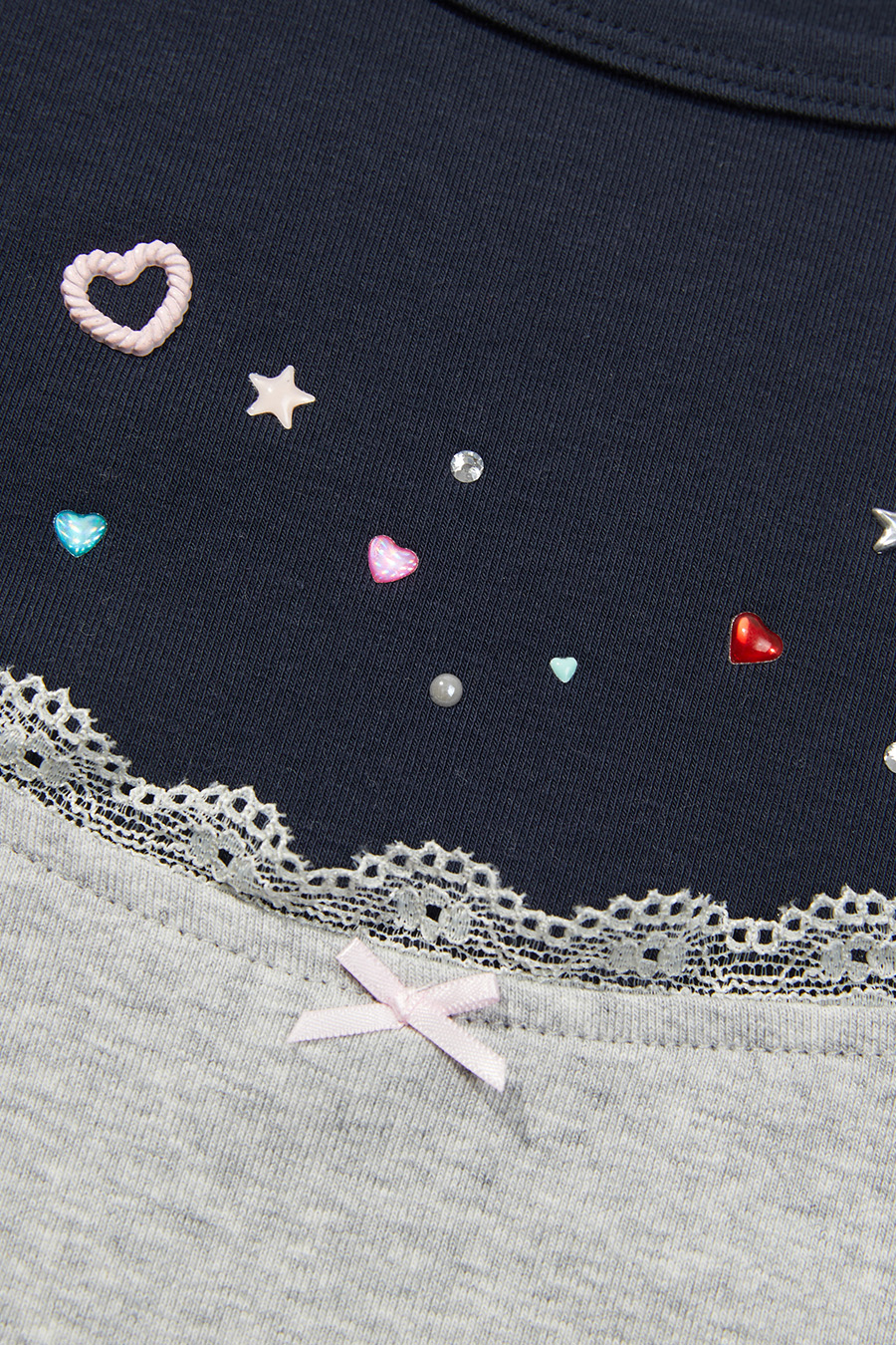 Rhinestone Heart Star Lace Cami Top|yescci