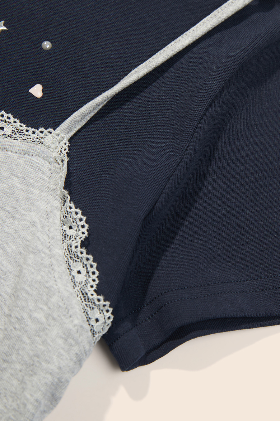 Rhinestone Heart Star Lace Cami Top|yescci
