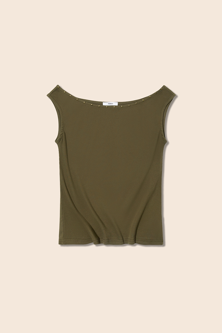 Rivet Trim Off Shoulder Sleeveless Top
