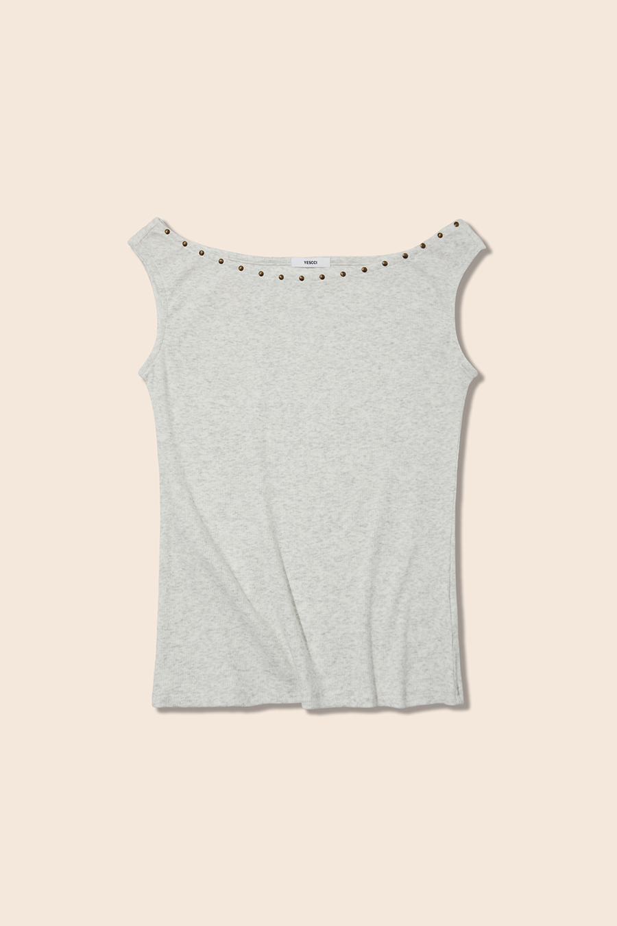 Rivet Trim Off Shoulder Sleeveless Top