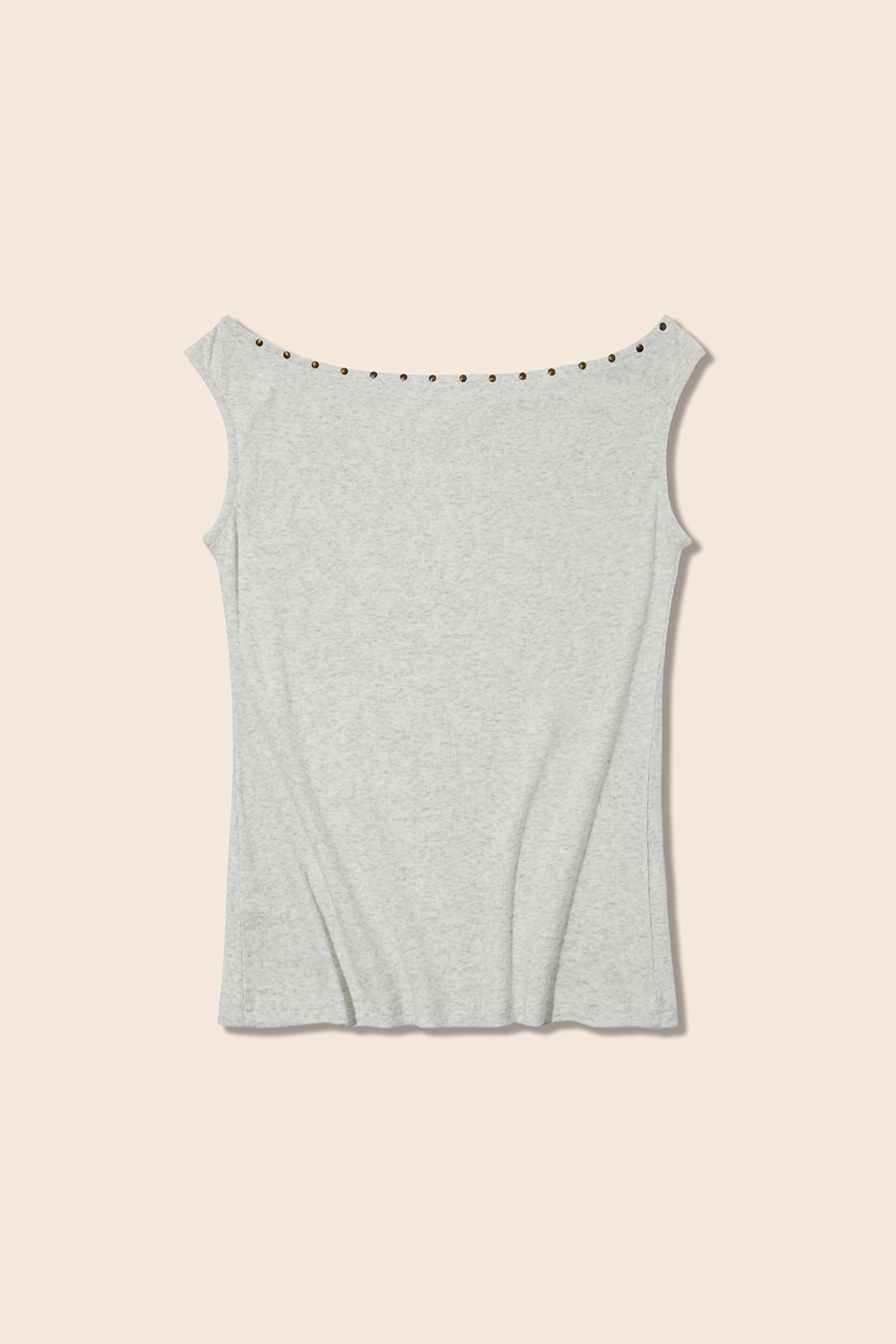 Rivet Trim Off Shoulder Sleeveless Top