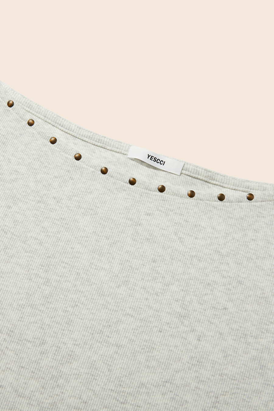 Rivet Trim Off Shoulder Sleeveless Top