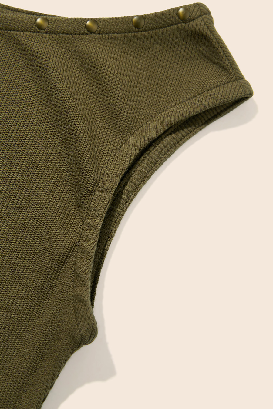 Rivet Trim Off Shoulder Sleeveless Top