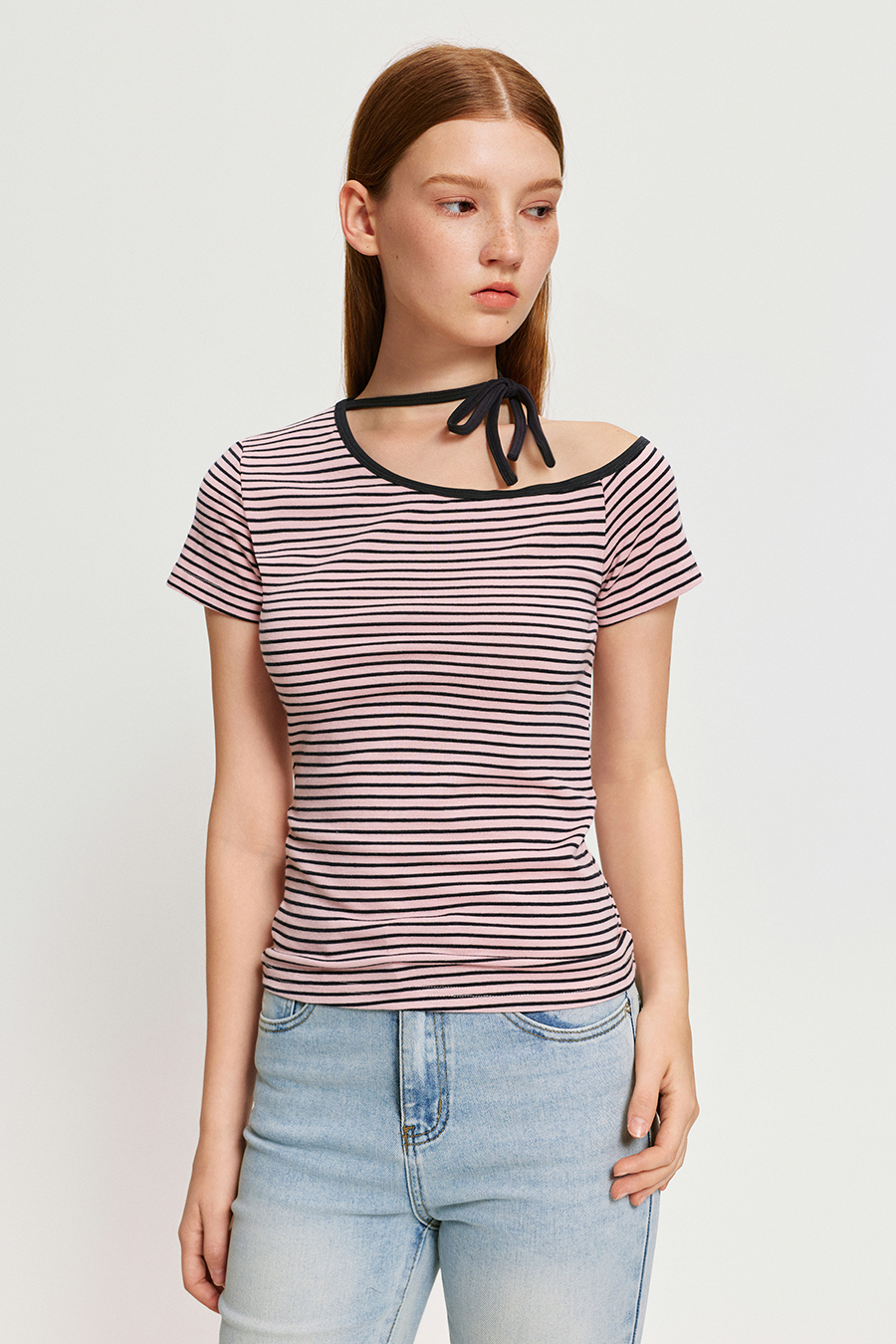 Striped Off-Shoulder Top|yescci