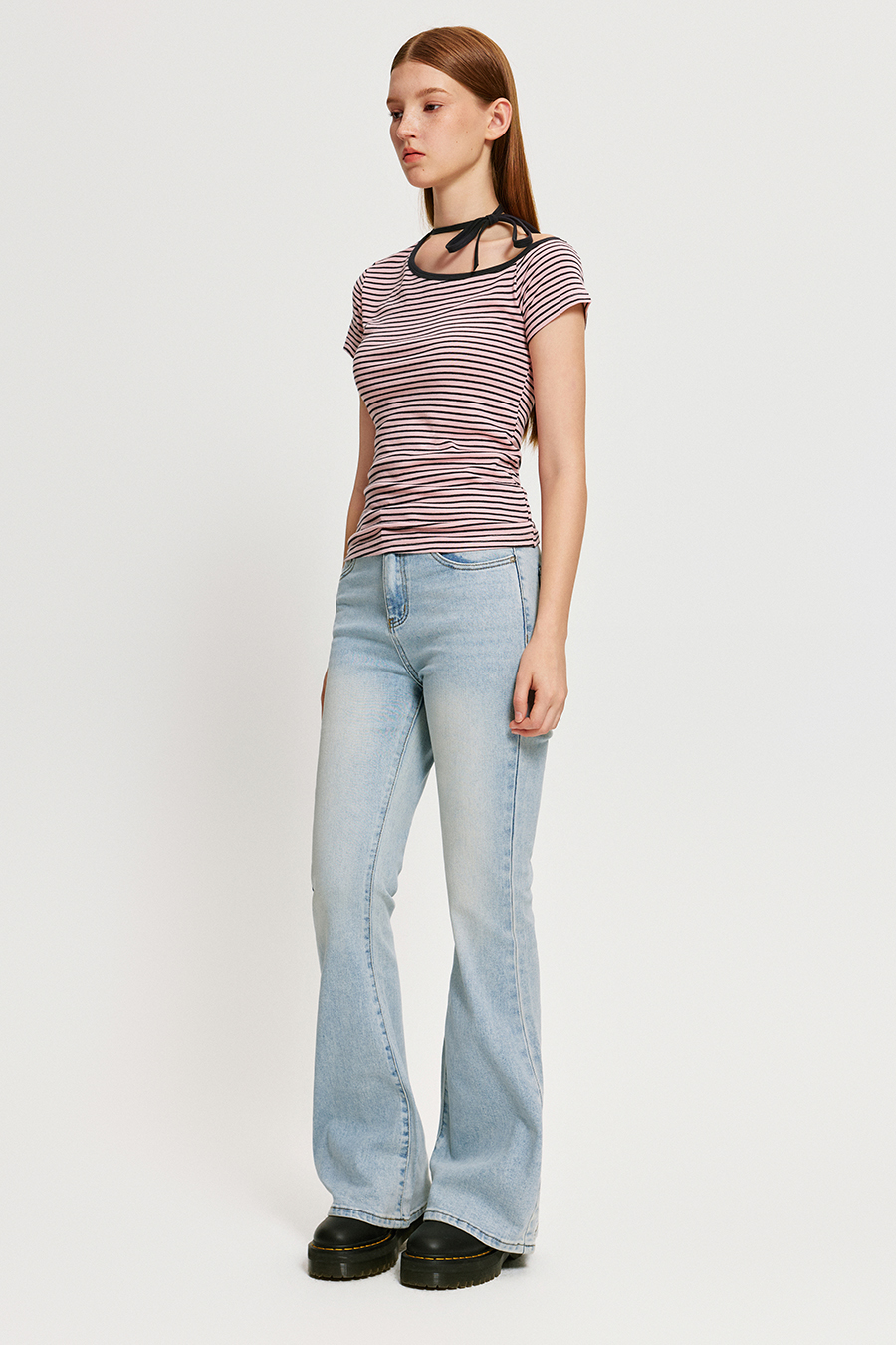 Striped Off-Shoulder Top|yescci