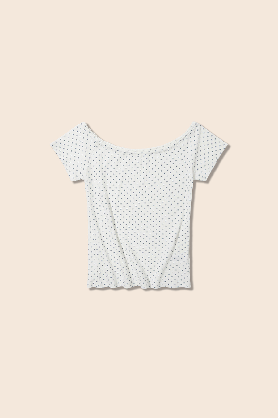 Off-Shoulder Polka Dot Blouse|yescci