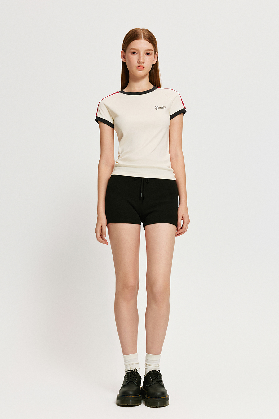 Vintage Letter Ringer T-shirt|yescci