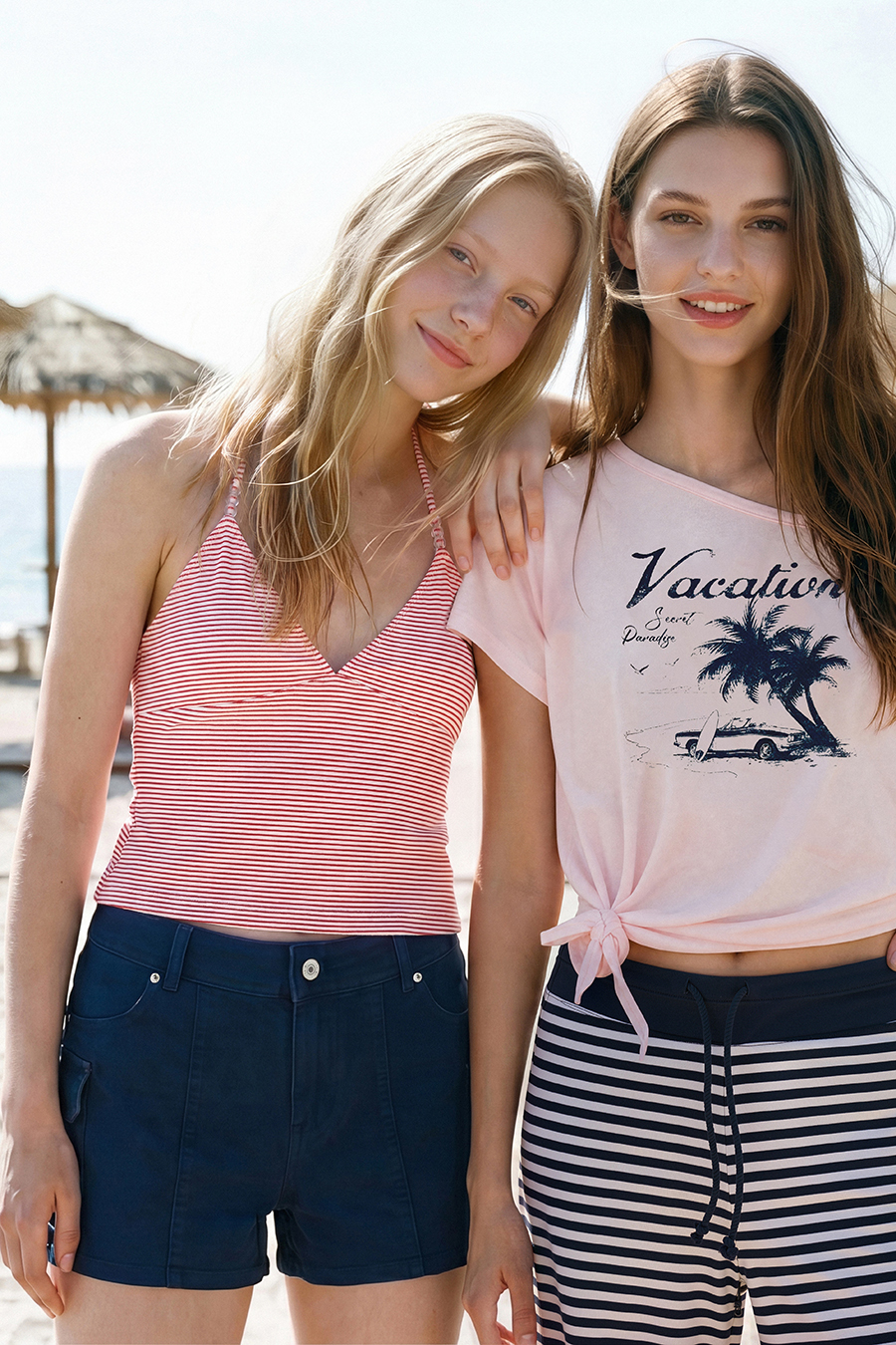 Striped Halter Tie Cami Top|yescci