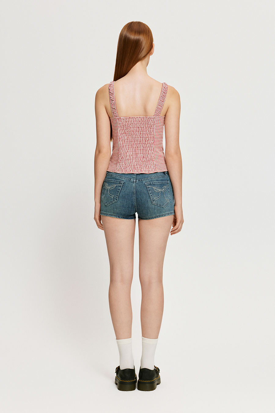 Square Neck Gingham Bustier Cami|yescci