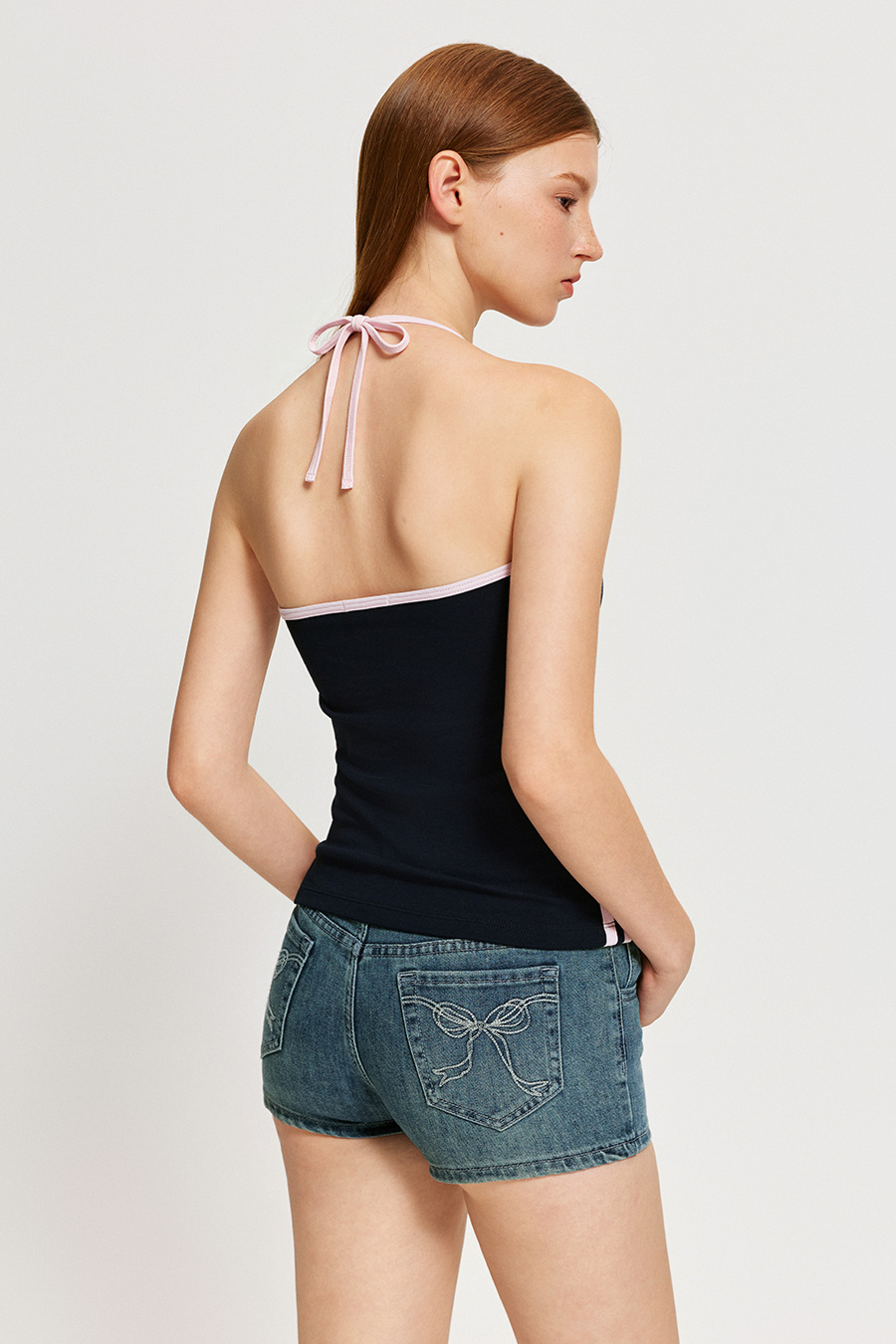 V Neck Letter Print Halter Tank|yescci