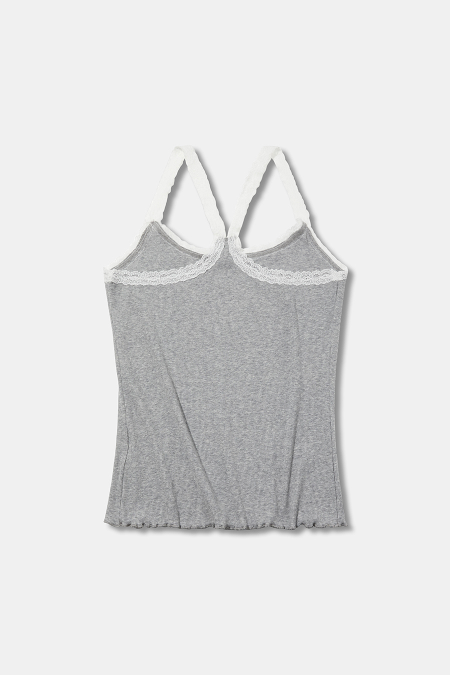Lace Trim Ribbed Spaghetti Strap Cami|yescci