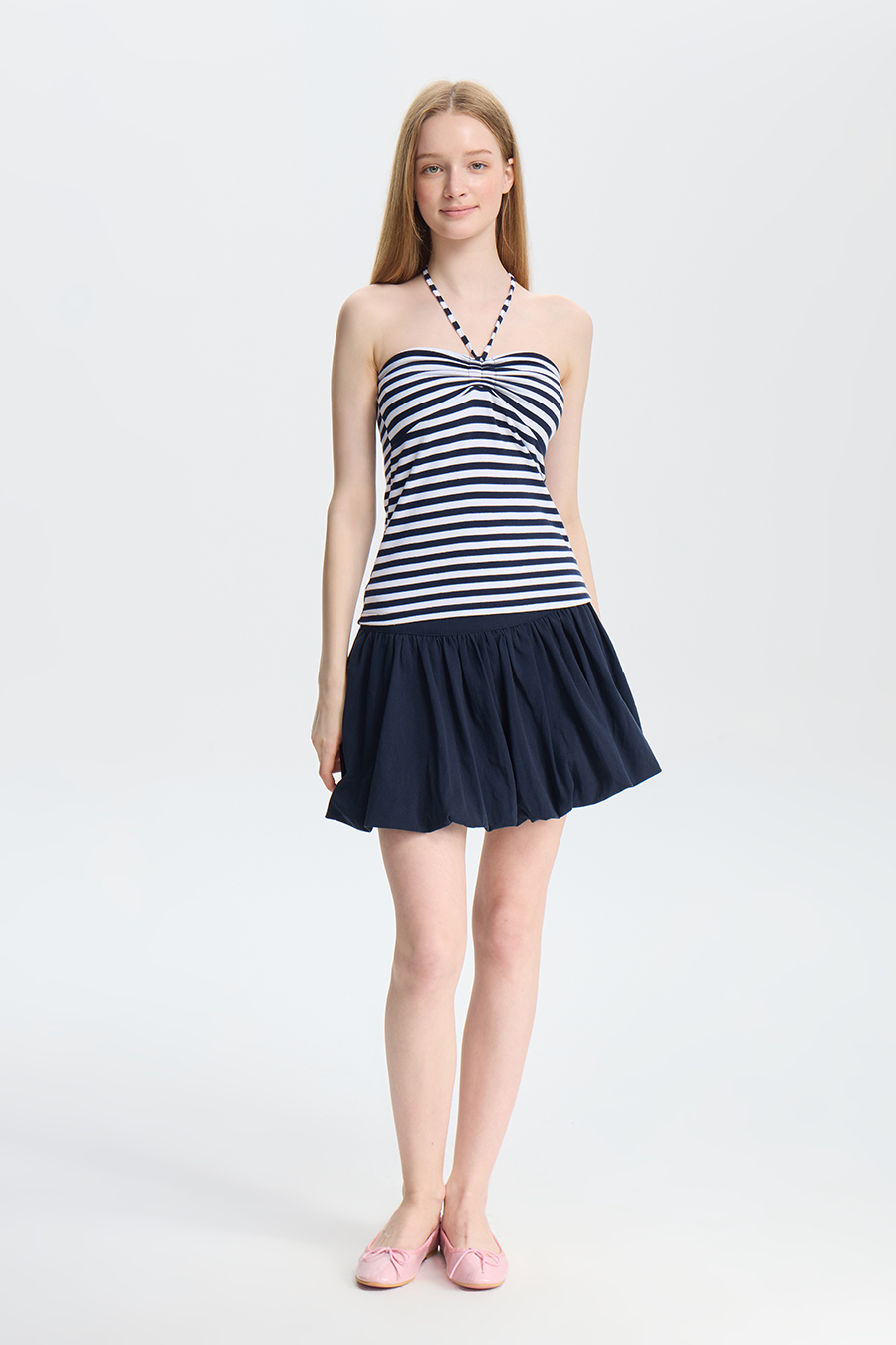 Striped Twist Front Tube Top