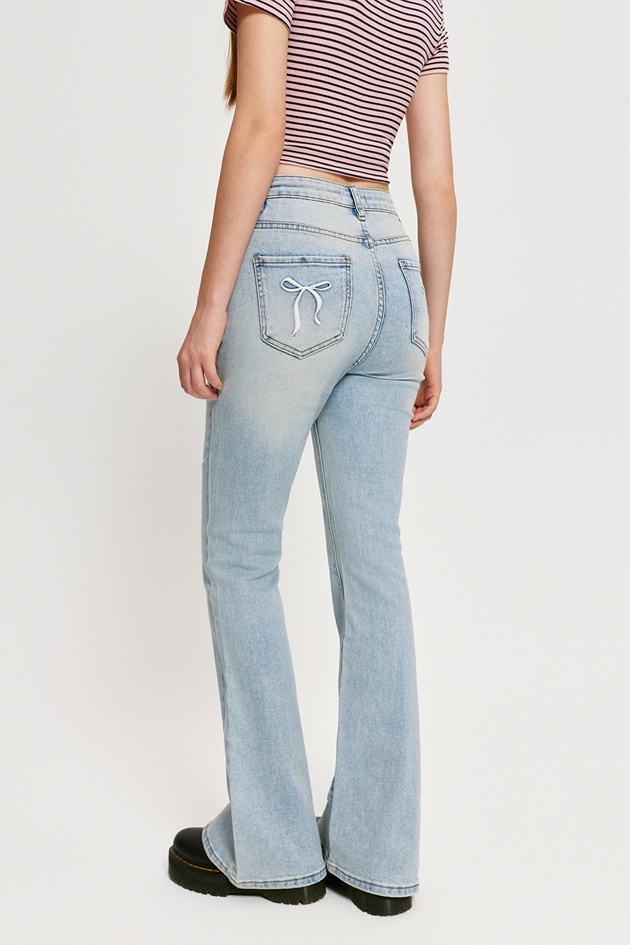 Classic Slim Bootcut Denim Pants|yescci