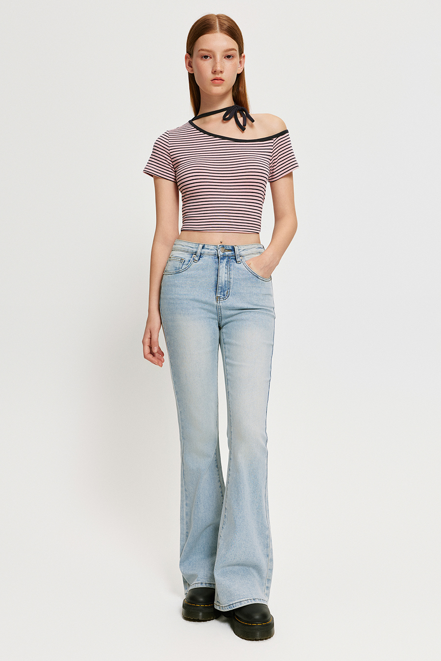 Classic Slim Bootcut Denim Pants|yescci