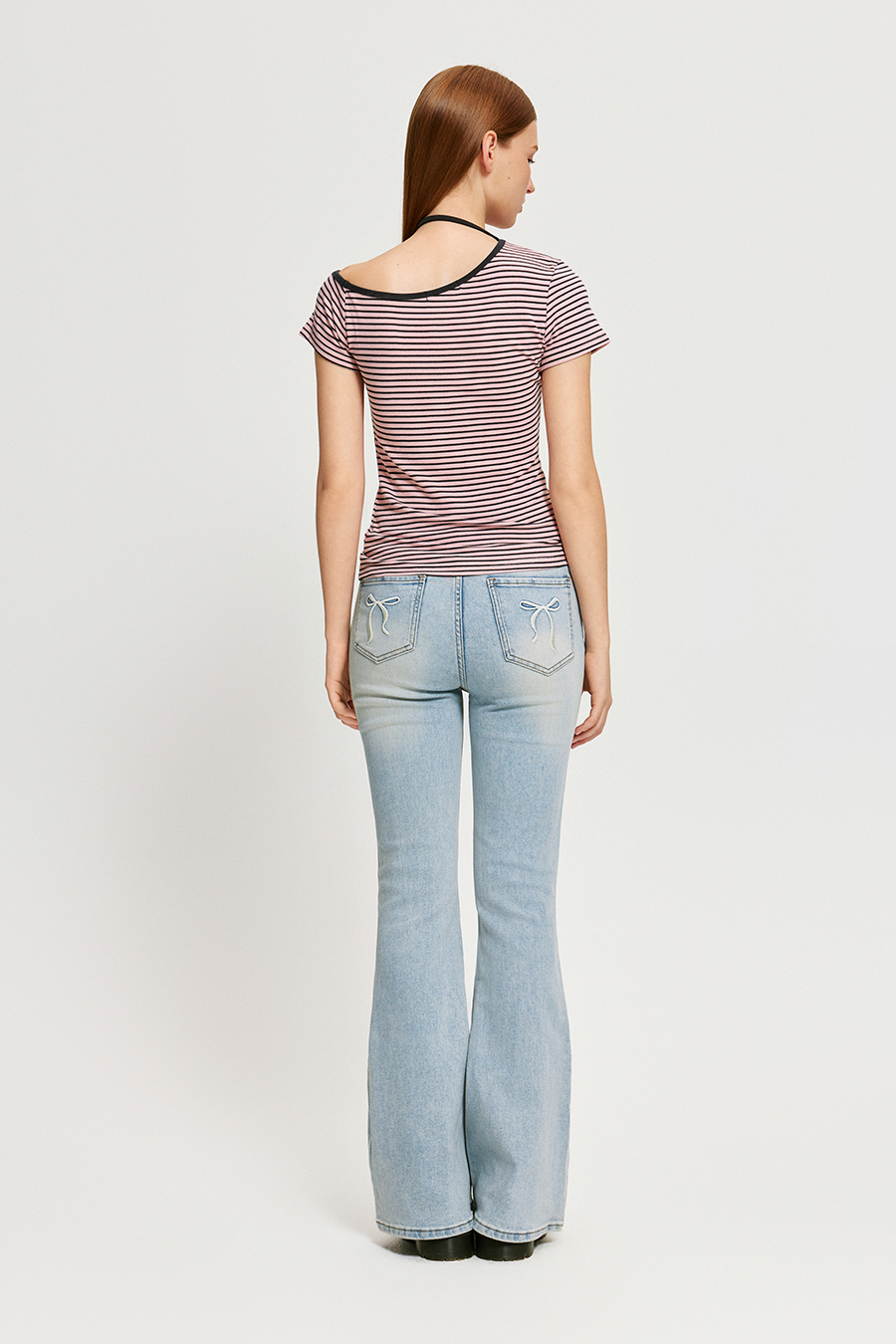 Classic Slim Bootcut Denim Pants|yescci