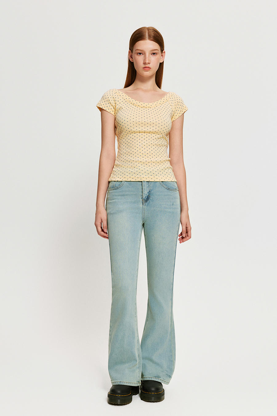Mid Rise Flared Jeans|yescci