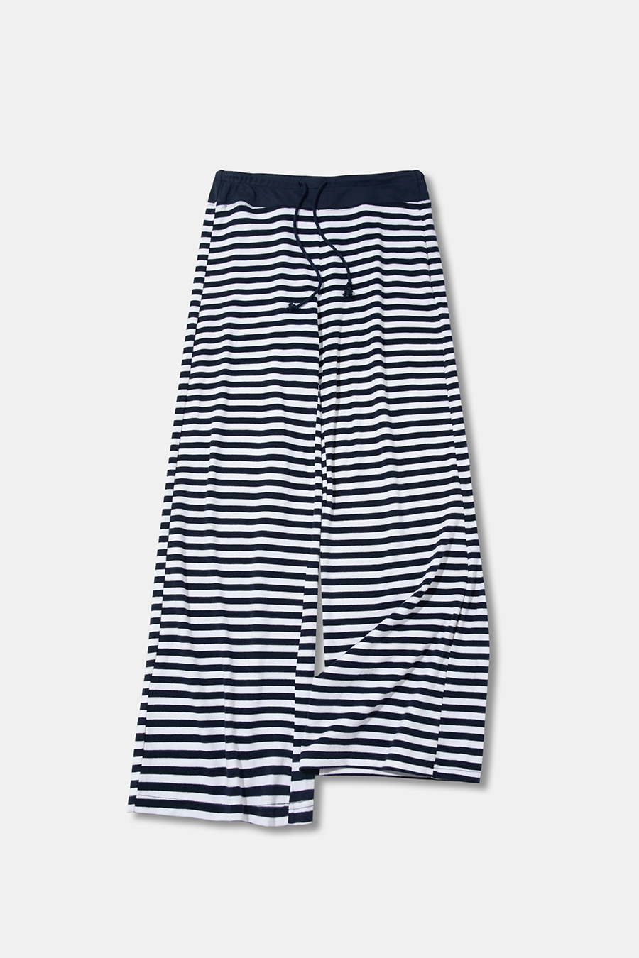 Stripe Drawstring Wide Leg Pants