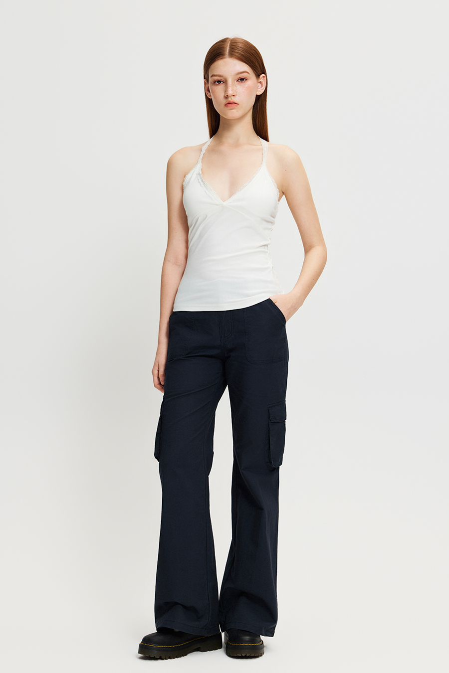 Multi Pocket Wide Leg Cargo Pants|yescci